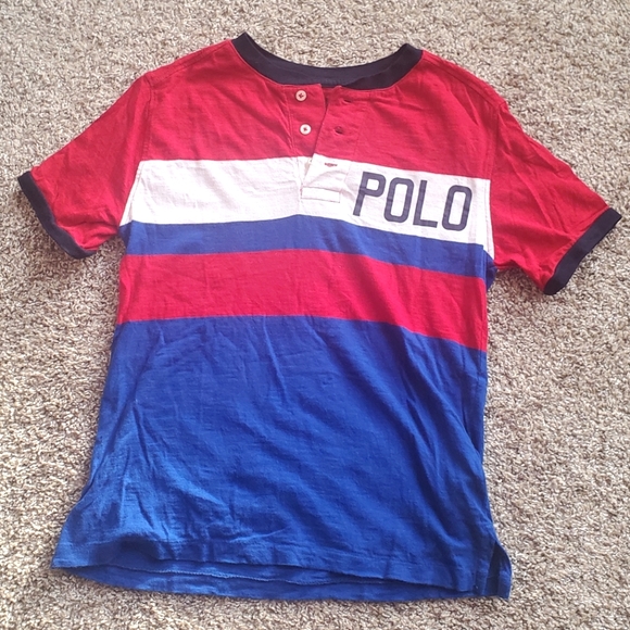 3/$20 Polo Ralph Lauren Boy's Striped Henley Tee - Picture 2 of 7